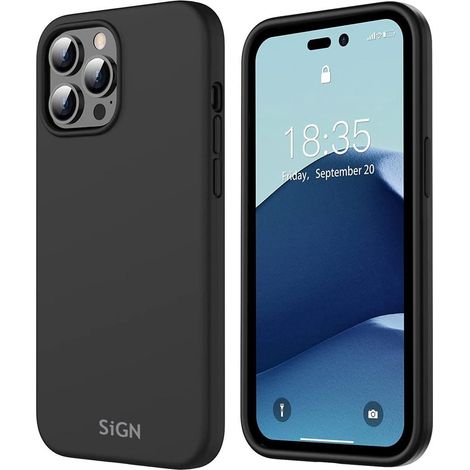 Custodia in silicone liquido per iPhone 14 Pro Max - nera