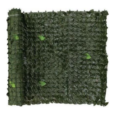 Recinzione, separè in pvc con foglie di lauro verde 300x150cm Fredi