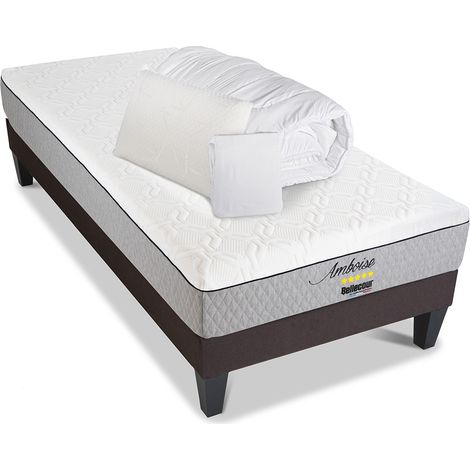 BELLECOUR LITERIE Pack anti punaise AMBOISE 90x190 cm Matelas + Sommier + Accessoires (1/5)