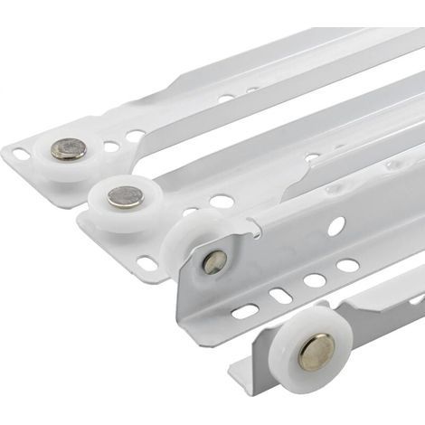 (1 Paires,45cm) Coulisse Tiroir-Glissiere Pour Tiroir-Tiroir Coulissant Cuisine-Glissières Pour Tiroirs-Rail Coulissant-Acier Blanc Coulisse à Sortie Partielle