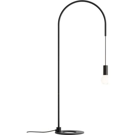 Zafferano - Lampada da Tavolo Filo con lampadina E27 max 60W inclusa, Orientabile 200°, H113 cm, Metallo Verniciato IP20 - Nera (1/2)