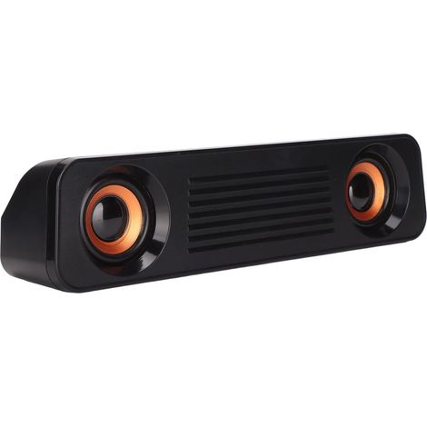 Barre de Son pour TV, Haut-Parleur Filaire Portable  Stéréo Caisson de Basses Haut-Parleur Long de Bureau alimenté par USB Prise 3,5 Mm