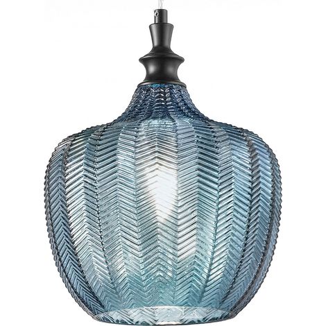 Lampadario moderno gea luce cleofe s10 e27 led vetro cobalto lampada sospensione