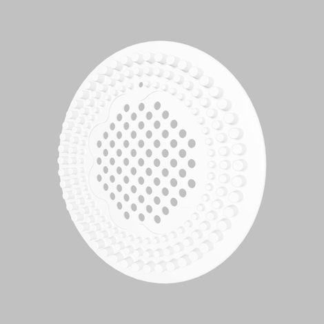Küchenspülensieb, Haarfilter für Schwimmbadabflüsse, verstopfungs- und geruchshemmende Abdeckung für druckseitige Bodenabläufe im Badezimmer (Weiß) (1/5)
