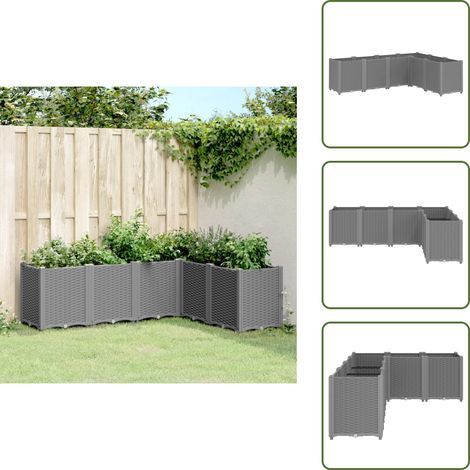 Pflanzkübel Hellgrau 160x120x53 cm PP - Blumentopf - Pflanzenbehälter - Balkonpflanze - Gartendeko - Terrassenmöbel (1/5)