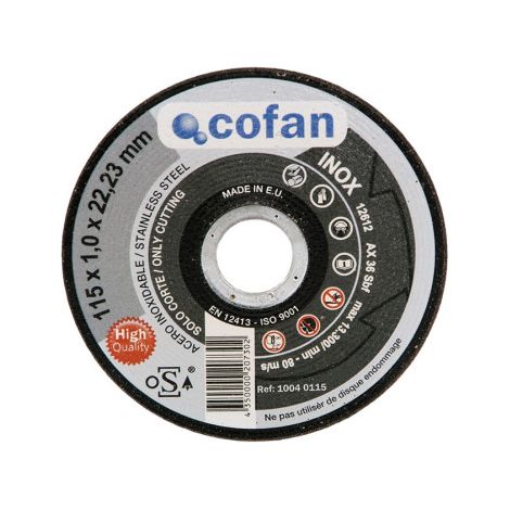 Disco de corte profesional extrafino para acero INOX +30% de rendimiento y seguridad                          125 mm               1.6 x 22.2 mm
