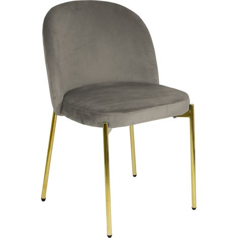 Sedia in Velluto con Gambe Oro Chiara Sedie in Metallo Dorato Poltroncina con Seduta Imbottita per Sala da Pranzo Salotto Soggiorno Design Moderno 1 SEDIA CHIARA TORTORA / ORO (1/4)