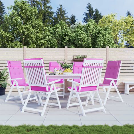 Coussins de chaise,Rembourrés pour chaise à dossier haut lot de 6 rose tissu oxford BGT89167 (1/5)