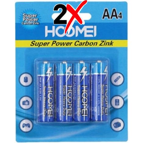 TrAdE Shop Traesio - Confezione Da 8 Batterie Pile Stilo Super Power Zinco Aa 1,5v Super Potenti -