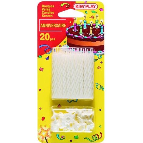 KIMPLAY 20 bougies - Blanc
