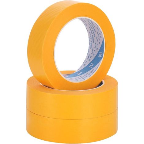 3pcs 30mm x 50m Or Ruban de Masquage pour Peinture et Masquer - scotch de Peinture - Masking Tape - Ruban Adhésif Peintre - Painters Tape pour Peindre, Rénover,Vernir