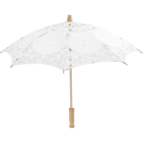 Parapluie Dentelle Blanche - Accessoire Mariage Vintage - Pour Décoration Et Photographie - 1 Pièce (1/5)