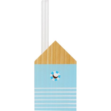 Ländlicher Holzstopfen für Glasreagenzglas, floraler Einsatz, kleine Schreibtischdekoration (TT-04 Schwimmboje) (1/5)