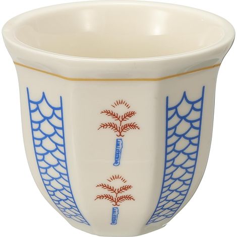 Tasse à café arabe en céramique de 250 ml - Tasse à café expresso pour latte, cappuccino, lait, bureau, maison, fête, cadeaux (blanc/bleu, style J) (1/5)