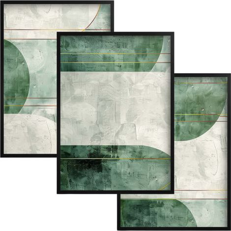 Peintures modernes, affiches pour le mur, vert, abstrait, or (1/5)