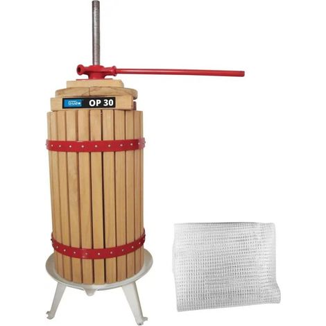 Güde – Pressoir à fruits 30L – Entraînement mécanique robuste – Cuve peinte alimentaire – Toiles de presse polyester résistantes