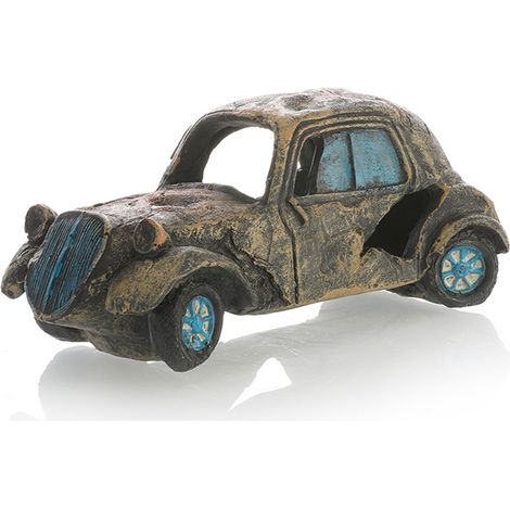 Ornements d'aquarium en résine imitation épave de voiture, accessoires et décorations pour aquarium, cachette en pierre (1/5)