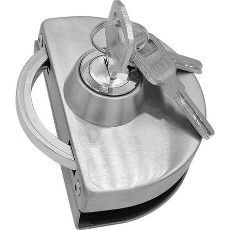 Serrure pour vitrine, serrure pour porte vitrée sans cadre, serrure de sécurité pour porte coulissante (1/5)