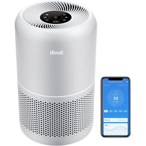 Purificateur d'air silencieux 22 dB – Filtration 3 étapes – Surface jusqu'à 50 m² – Technologie VortexAir™ 3.0 – Éco-énergétique 23 W – Levoit