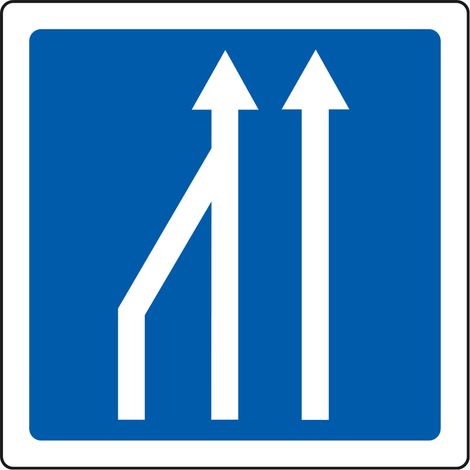 Panneau Indication C28 – Réduction du nombre de voies – Carré Classe 1 350 mm – Gamme ECOLIGN (1/5)