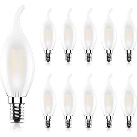 MINKUROW Confezione Da 10 Lampadine Led E14 Filamento Vintage Edison, 4w Equivalenti 40w, Luce Bianca Calda 2700k, 400lm, Cri 80, Ac 220v-240v, Vetro Smerigliato (1/5)