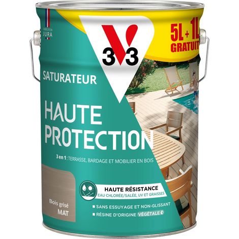 Saturateur Haute Protection Biosourcé V33 bois grisé Mat - 5L + 20%