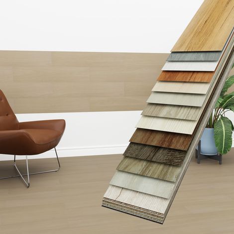 HEXIM Vinyldielen 0,97m² selbstklebend PVC Wandverkleidung Bodenbelag Holzoptik 91x15cm Paneele: 7 Dielen / 0.97 m², 4101-17 Sand Beige (1/4)