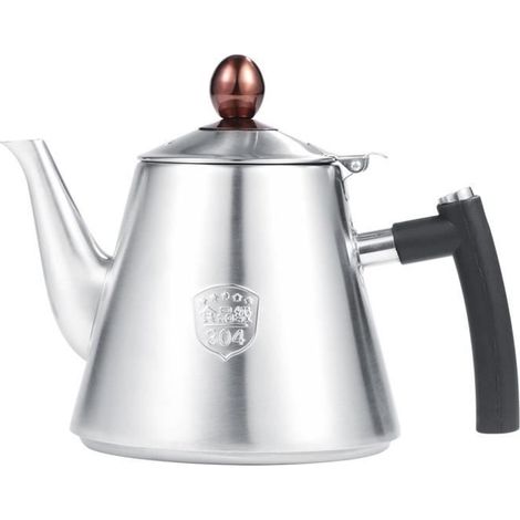 Qiilu cafetière en acier inoxydable 1.2L Acier Inoxydable Cuisinière Théière Thé Cafetière Bouilloire Résistant À La Chaleur