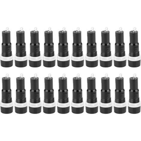 Lot de 20 Porte-fusibles, noir, compatible fusible 5x20 mm, bloc MF 527, pour montage électronique (1/5)