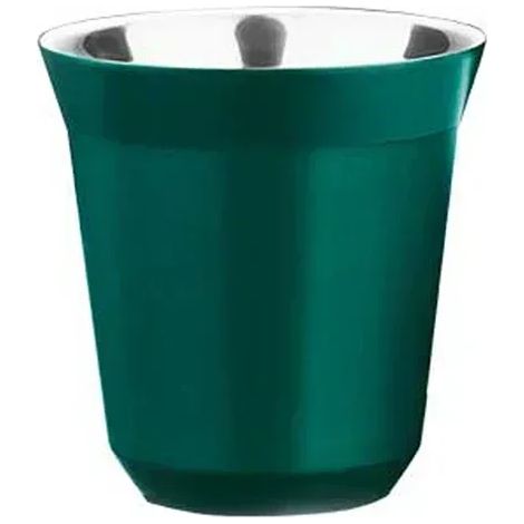 Tasse à expresso de camping (80 ml, verte), en acier inoxydable 304 à double paroi isolante. (1/2)