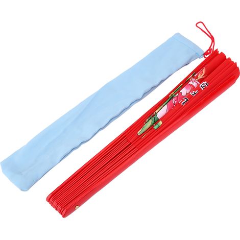 Éventail en bambou et soie rouge pour Tai Chi, arts martiaux, Kung Fu, Wushu, danse, pratique et entraînement main droite (1/5)