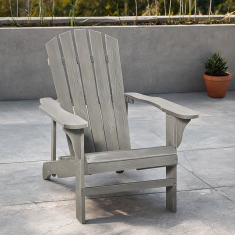Fauteuil de jardin gris Claro en madera de Abeto 78 x 89 x 88 cm (1/5)
