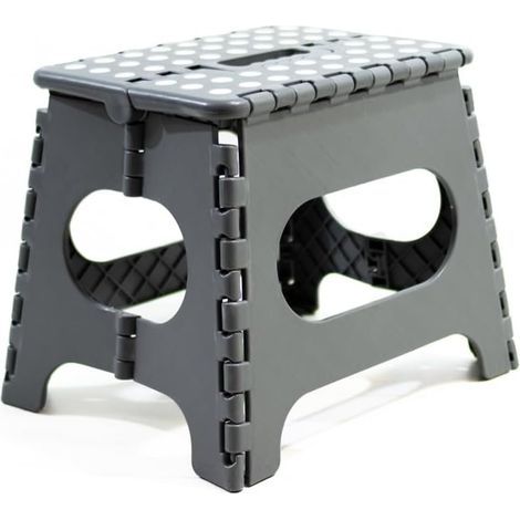 Robuster, klappbarer PVC-Hocker mit einer Stufe, 27 x 33 x 26,5 cm, zur Verwendung in der Küche oder als niedriger Tritthocker (1/5)