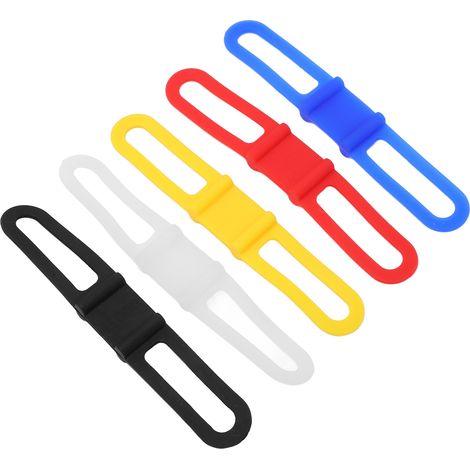 DUUTI Lot de 5 sangles de vélo en silicone, sangles fixes polyvalentes, support de lampe torche pour VTT (1/5)
