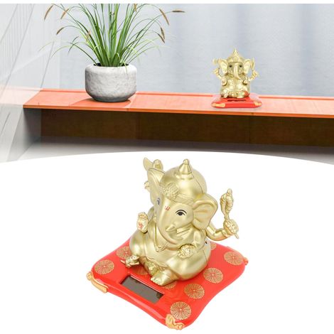 Statue de Ganesh à énergie solaire pour panneau de voiture, décoration de table ou de fenêtre à énergie solaire, cadeau de Noël (1/5)