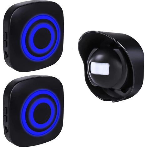 ( 1 Capteur + 2 Récepteur)Alarme Détecteur de Mouvement Exterieur sans Fil, Mouvement PIR et 1 récepteur enfichable 38 sonneries (1/5)