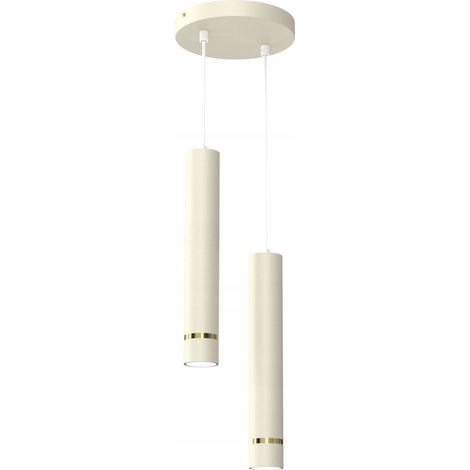 DECKENHÄNGELAMPE METALLROHR GU10 LED EISKÜHL 2-Punkt-POLISH-LAMPE (1/5)