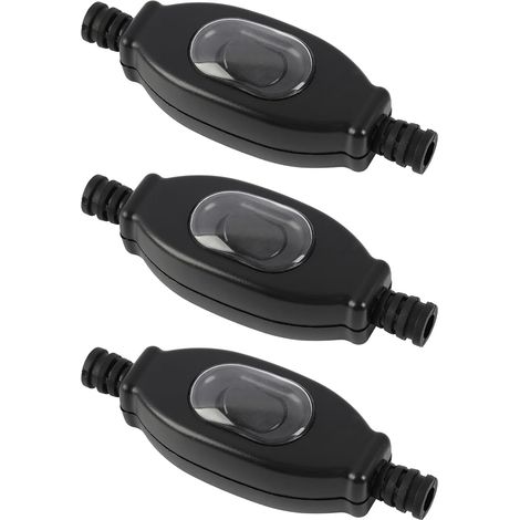 3 x Waterproof In-Line Cord Switch for Lamp and Electrical Appliance with On/Off Cable Control Compatible with 220V Waterproof Switch and Bedside Lamp Switch (1/5)