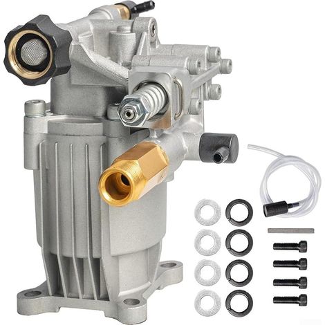 Bomba de hidrolavadora horizontal con eje de 3/4", 3400 PSI a 2,5 GPM, kit de repuesto para agua fría y gas.