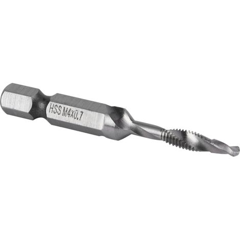 Foret hexagonal M4 HSS 1/4" et foret de taraudage pour outil électrique (1/5)