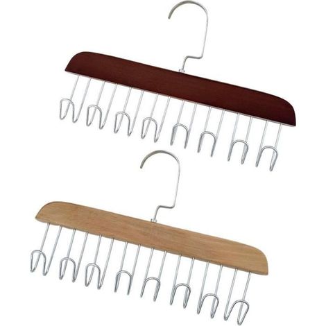 2PCS Cintre Lingerie Soutien-Gorge, Bois + Acier Inoxydable, Anti-Dérapage à Multiples Crochets, Rangement Compact pour Sous-Vêtements et Débardeurs (1/4)