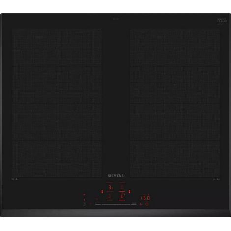 Piano cottura a induzione da 60 cm con 4 fuochi, 7400 W, nero - EX651HXC1E - Siemens
