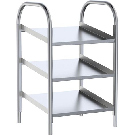 Distributeur d'assiettes de Table en Inox - 3 Étagères - Distform