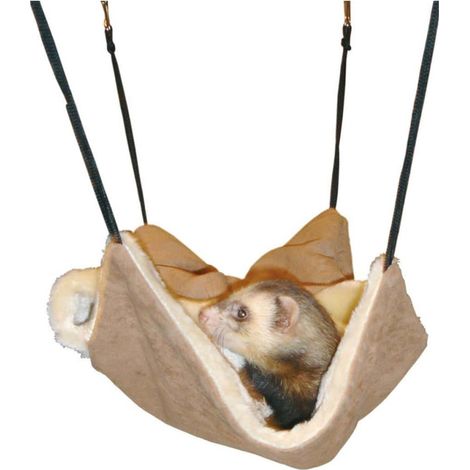 Hamac avec cachette, 30 x 26 cm, Brun en daim pour Furet - animallparadise