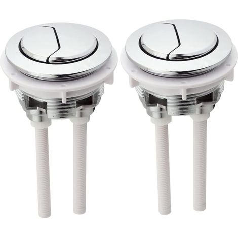 WC-Druckknopf, 2 Stück 48 mm Doppelspülkasten-Druckknöpfe Pumpenzubehör Silber ABS Edelstahl Kugelventil Kunststoff 50 mm NPT 49 mm