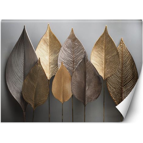 Fototapete Minimalismus Gold Blätter Abstraktion 300x210 cm (1/5)