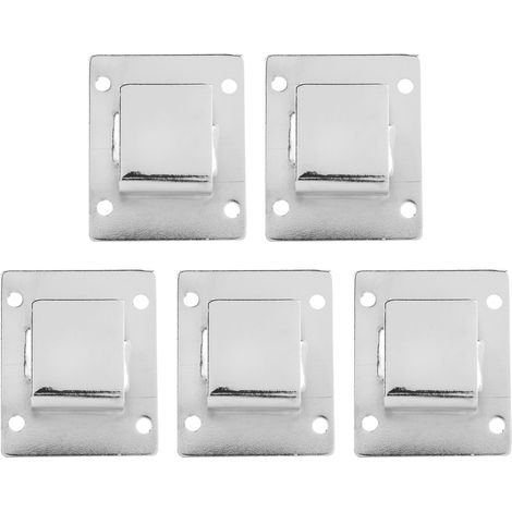 5 Pièces Support d'Étagère Métal Inoxydable, Accroche Tube avec Fermoir Argent pour Fixation Murale
