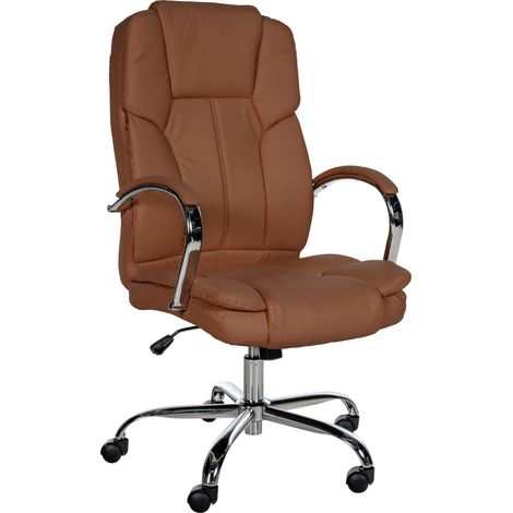 Poltrona ufficio XXL Xanthos in similpelle marrone chiaro