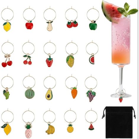 Wine Glass Charms, Cocktail Champagne Evening Favors Tasting Decoration Supplies Gifts (1/5)