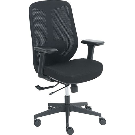 Office Chair Black Mesh Fabric with Lumbar Support Adjustable Armrests Sliding Seat ZELAR (1/5)
